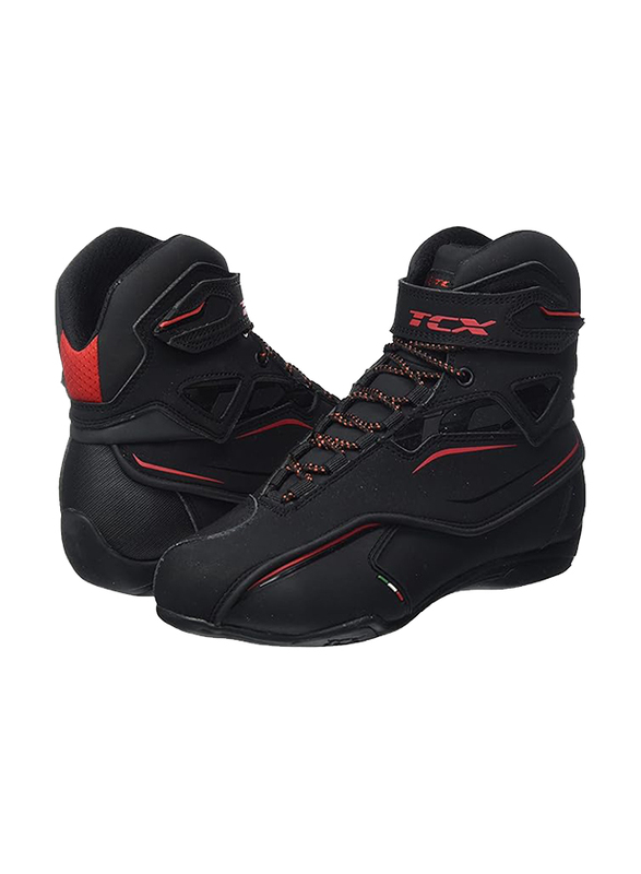 Tcx 9581w Ners Zeta Waterproof Motorcycle Boot, Size 45, Black/Red